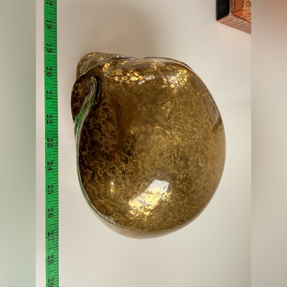 Metallic gold glass skull decor - Picture 9 of 9